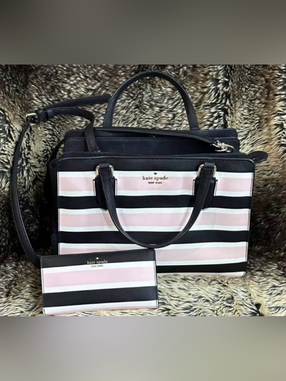 Kate Spade Striped Bag & Wallet Set